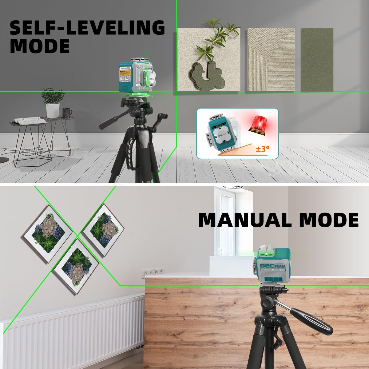 Decteam 4d linha cruzada laser - Laser Level 16 Lines 4D Green avaliação e preço